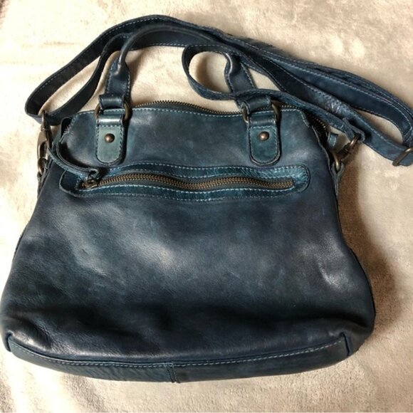 Blue Leather Shoulder Bag - Picture 3 of 16